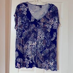 Adrienne Vittadini Cap Sleeve Swing Tee - Size 2X